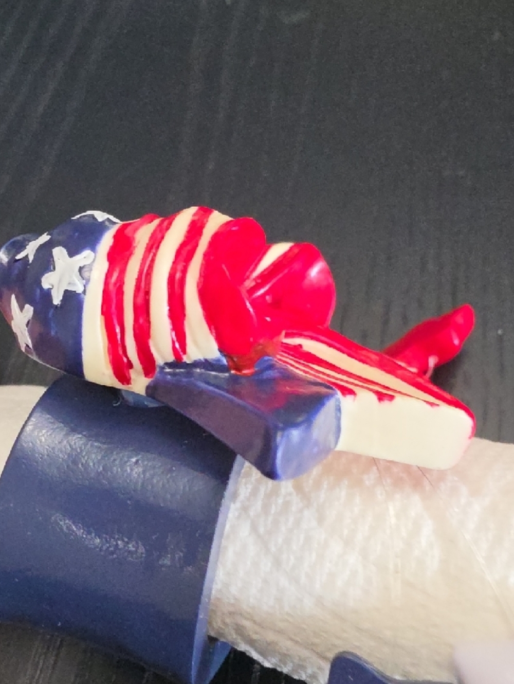 4th Of July Patriotic Napkin Rings with Star Charms - Red, White & Blue S/6 - Picture 12 of 16